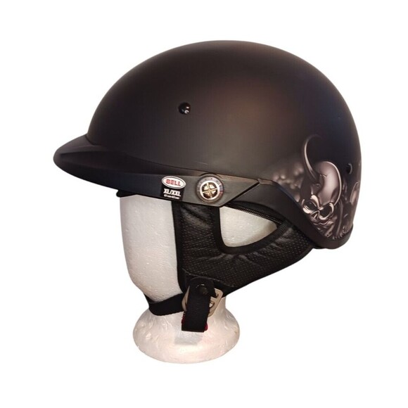 Bell Helmets Pit Boss Motorcycle Helmet Matte Black XL/XXL Roses Back Adjustable - Picture 4 of 10